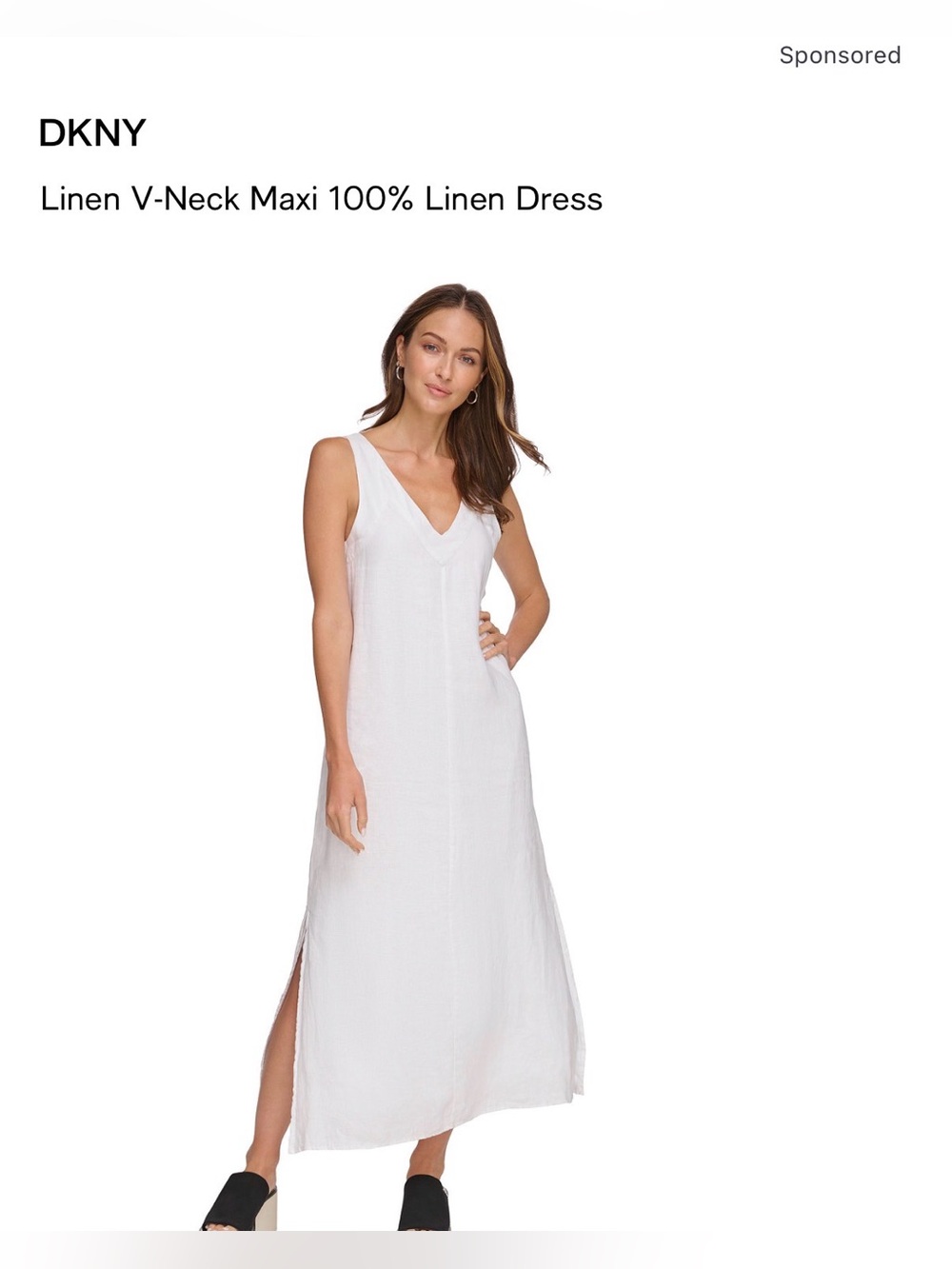 ❌️❌️SOLD❌️❌️DKNY Linen V-Neck Maxi 100% Linen Dress